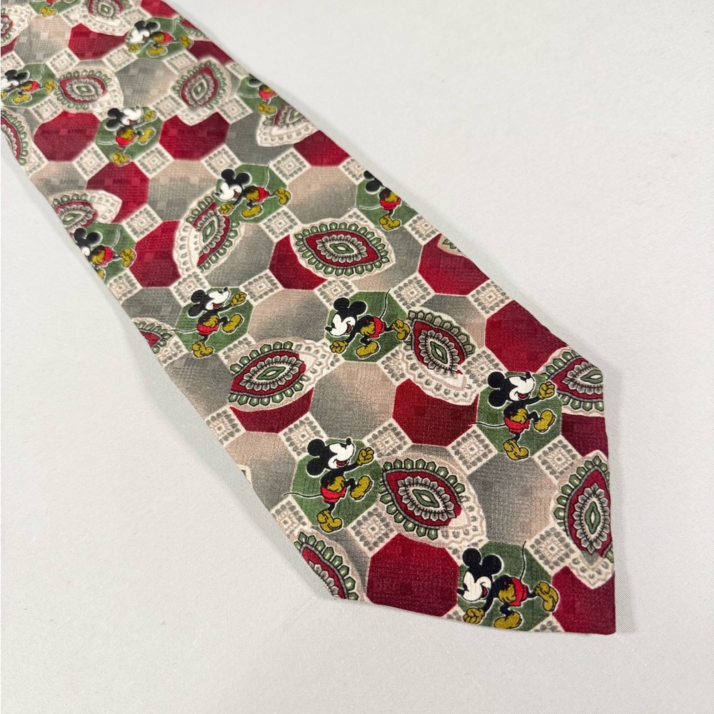 Vintage Mickey Mouse Silk Tie‎ Disney Italy Novelty Paisley Necktie
